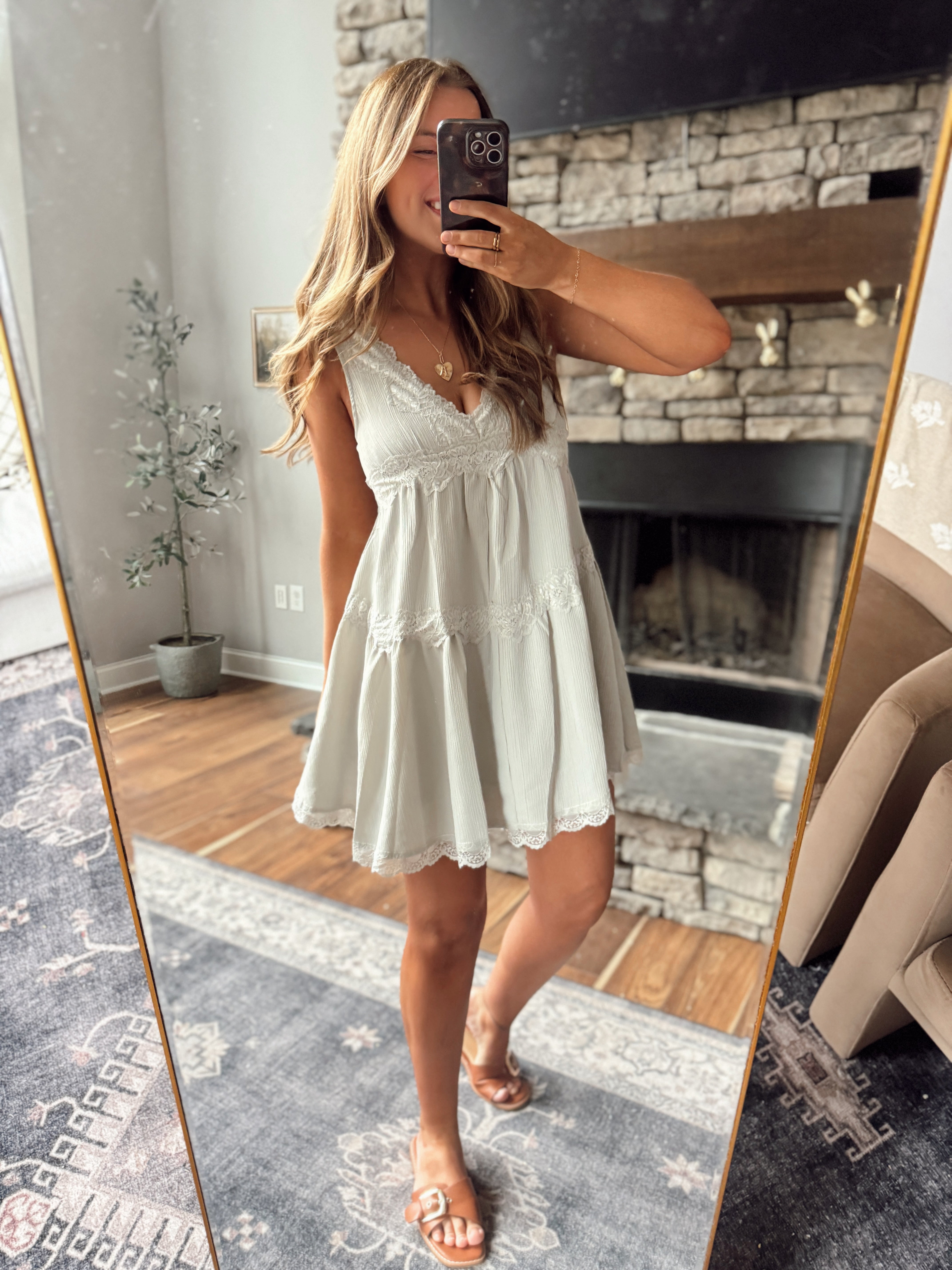 pewter grey dress Pewter grey 3 Panel long dress