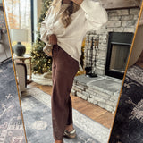 Risen Chocolate HR Cuffed Barrel Jeans