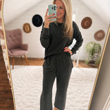 Charcoal Ribbed Retreat Pants