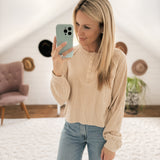 Taupe Cozy but Chic Ribbed Long sleeve