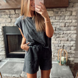 Black Cotton Casual Shorts