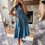 Betty Blue Denim Collared Maxi
