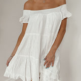 Girl Next Door White Off Shoulder Mini Dress
