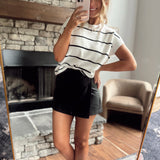 Black Sharp & Sleek Leather Skort