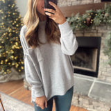 Heather Gray Brushed Oversized Sweater