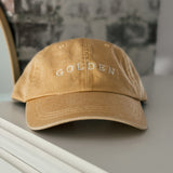 Golden Embroidered Ball Cap