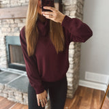 Dark Cherry Leighton Scuba Turtleneck