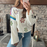 Daisy Delight Ivory Oversized Knit