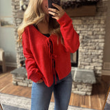 Red Soft Loop Sweater