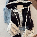 Black Floral Lace Hooded Jacket