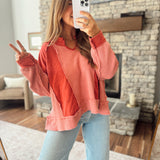 One Good Reason Scarlet Contrast Top