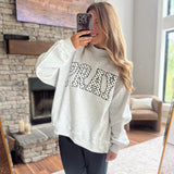 Heather Gray Pray Mock Neck Sweatshirt