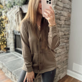 High Elevation Java Elevated  Button Down Scuba Cardi