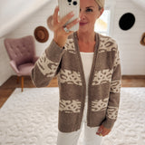 Light Mocha Animal Striped Cardigan