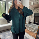 Deep Green Oversized Hooded Long Sleeve