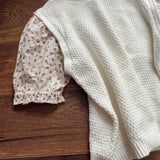 Susie Lou Cream Floral Sleeve Sweater Blouse