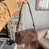Chocolate Suede Harper Hobo Shoulder Bag