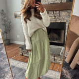 Sage Fresh Air Midi Skirt