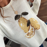 Cream Lemonade Stand Sweater