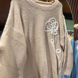 Plus Coco Flower Embroidered Sweater