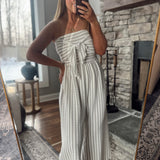 Taupe Stripes & Stories Jumpsuit