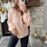 Poetic Justice Blush Floral Lace Top