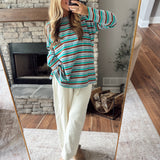 Teal Ledger Oversized Tee