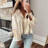 Vintage Moment Cream Semi Cropped Hooded Thermal