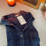 Autumn Days Cosmic Blue Mineral Washed Plaid Long Sleeve Dress