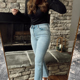 Vervet Striving HR Crop Flared Denim