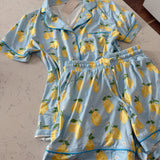 Light Blue Zesty Lemons Pajama Set