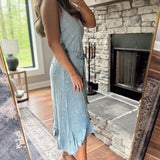 Frozen Bloom Ruffle Hem Midi