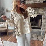 Natural Wildflower Check Top