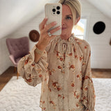 Beige Floral Nori Blouse