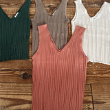 Sienna Sleeveless V Neck Knit Top IN STORE