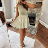 Light Olive Gingham Shasta Mini Dress