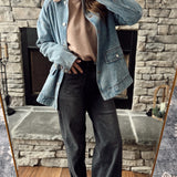 Barn Babe Brown Corduroy Collar Denim Jacket