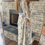 Teal Blue Quilted Charm Midi Dress