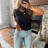 Black Vierella Basic Tee