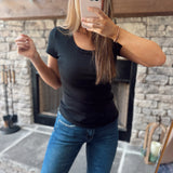 Black Ribbed & Ready Tee