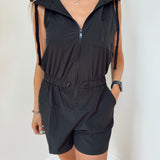 Hooded Black Adventure Romper