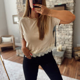 Taupe Casually Tempting Top