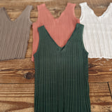 Green Sleeveless V Neck Tank IN STORE