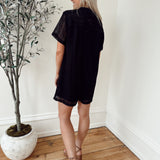 Bali Black Crochet Button Down Romper