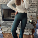 Lovingly Soft Smoked Spruce HW Full Length Flared Yoga Pants