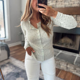 Moss Louisa Floral Button Top