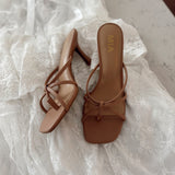 Bare It All Nude Square Toe Strappy Heel
