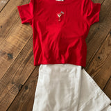 Red Sip Sip Hooray Baby Tee