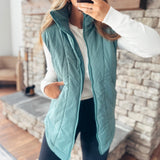 Silky Pine Curve Longline Puffer Vest