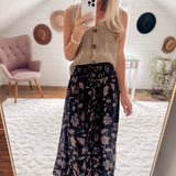 Black Tea Garden Maxi Skirt